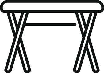 Metal outdoor table icon outline vector. Garden patio. Recliner project