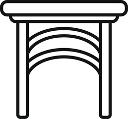 Outdoor furniture icon outline vector. Wooden table. Plan wood interior