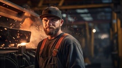 Fototapeta na wymiar metal industry worker blacksmith