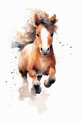 Obraz na płótnie Canvas Wunderschöne Pferde, Koppel, Wasserfarbe, Wall Art, Abstract, Ratio 2:3
