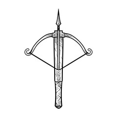 crossbow handdrawn illustration