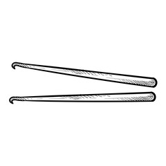 knitting needles handdrawn illustration