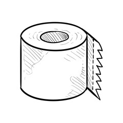 toilet paper handdrawn illustration