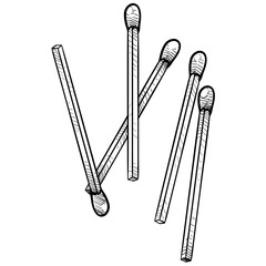 matchstick handdrawn illustration