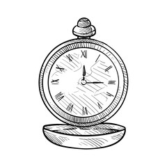 pocket watch handdrawn illustration