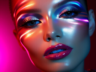 パーティーメイク。女性の顔。AI画像