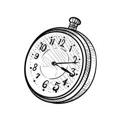 Obraz premium pocket watch handdrawn illustration