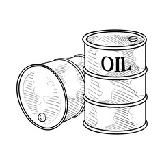 oil drums handdrawn illustration