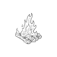bonfire handdrawn illustration