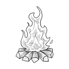 bonfire handdrawn illustration