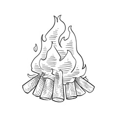 bonfire handdrawn illustration