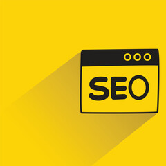 web seo with shadow on yellow background