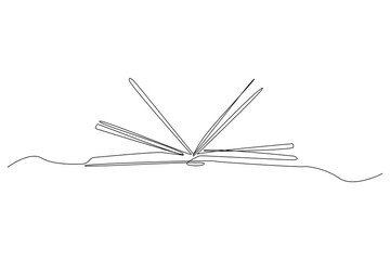Single continuous line drawing of a book