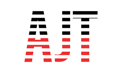 AJT three initial letter iconic line negative space minimal logo design vector template. monogram, abstract, wordmark, business, typography, minimalist, brand, company, flat, modern, unique, simple