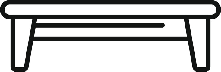 Obraz premium Bench space project icon outline vector. Space patio. Garden patio furniture
