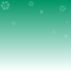 Fototapeta na wymiar 緑色グラデーションに雪の結晶のシンプルな背景