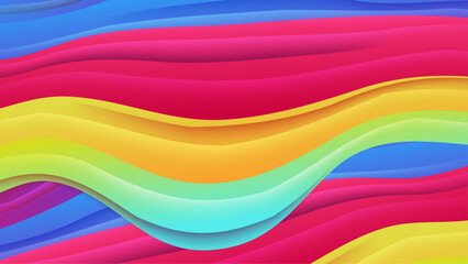 Colorful colourful vector abstract background with different waves. Dynamic colour gradation design for poster, banner, flyer, magazine, cover, brochure, festival