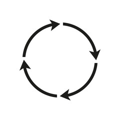 Semicircular arrows rotate. Following each other in a circle. Vector symbol. - obrazy, fototapety, plakaty