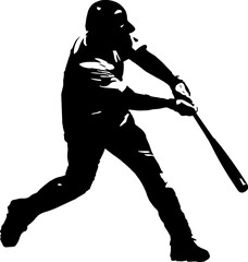 Baseball player man silhouette