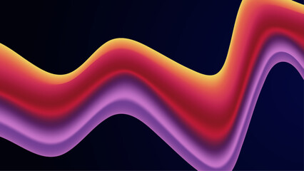 Colorful colourful vector elegant abstract background with waves. Dynamic colour gradation design for poster, banner, flyer, magazine, cover, brochure, festival
