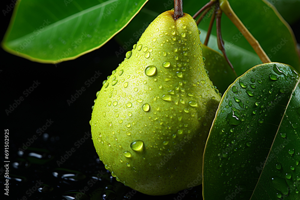Poster pear - an abstract form with a blend of green and yellow hues.