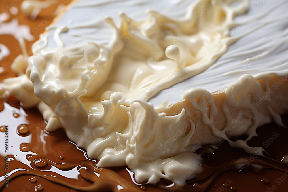 Aufkleber brie cheese - creamy abstract forms with a hint of white rind.