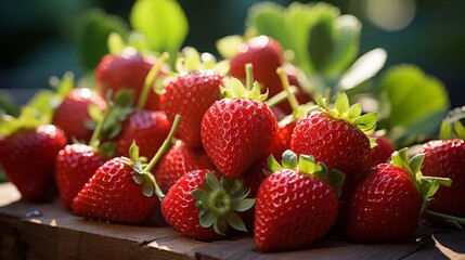 A field of fresh strawberries ripening under the spring sun, showcasing the bounty of the season in a delightful and appetizing display