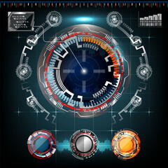 Set of HUD and infographic elements, futuristic user interface, vector illustration
