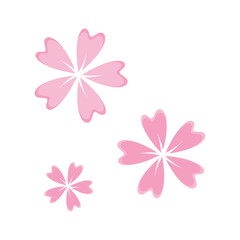 Japan sakura sticker. Sakura flower design element.  Modern linear design emblem. 