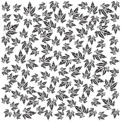 Monocrome abstract leaf seamless pattern background texture , Hand drawn illustration pattern