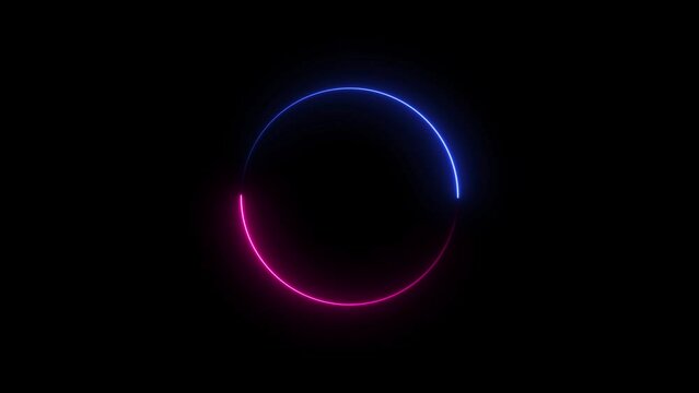 abstract beautiful loading blue color neon light circle background animation
