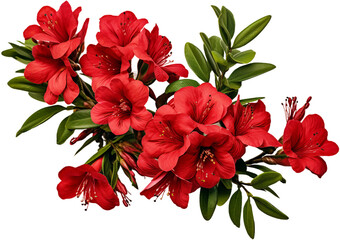 bouquet of red flowers isolated on white background