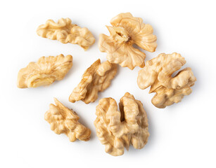 Walnut on white background
