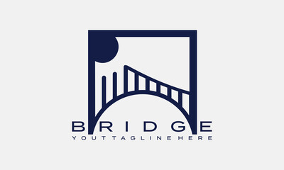 bridge shadow vector with sun box suitable for bridge construction logo