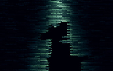Obraz premium Brick wall background with opening