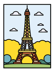 Cute Eiffel Tower Minimalist Poster Design