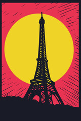 Eiffel Tower Minimalist Poster Design