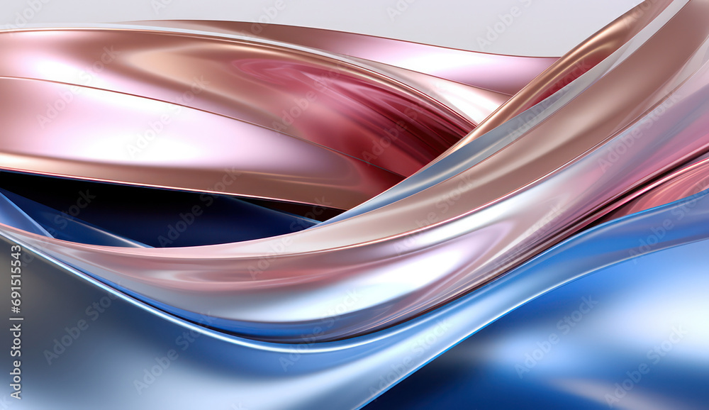 Canvas Prints 3d holographic abstract background in light pink and blue, a fluid symphony of colorful elegance.