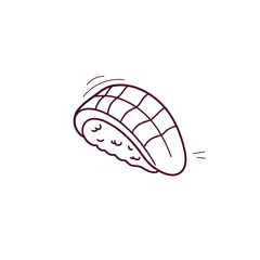 Hand Drawn illustration of sushi icon. Doodle Vector Sketch Illustration