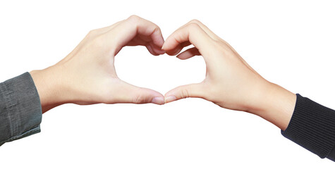 Hands making sign Heart isolated. Beautiful hands with copy space. Love concept