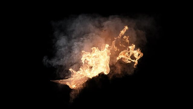 Flame thrower blowing on transparent background
4K video with alpha channel (the background is transparent)
