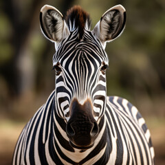Fototapeta na wymiar Cute zebra in the savannah