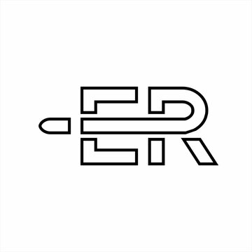 recommend clip art: Letter E R logo design with bullet illustration.