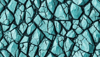 Blue green rock texture. Toned cracked crumbled rough mountain surface. Close-up. Dark teal color. Colorful background for design. Fantasy, fantastic, mystic. generative AI.






