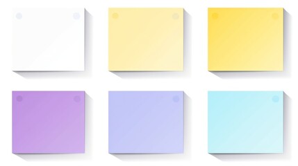 A set of four different colored sticky notes - obrazy, fototapety, plakaty