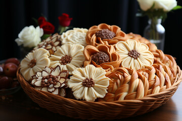 Fototapeta premium Bread made with a flower pattern.