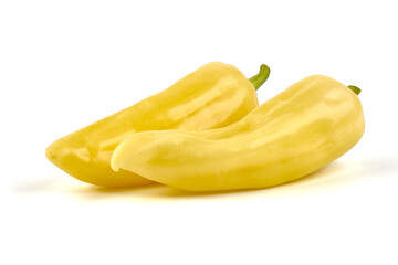 Fresh white bell peppers, isolated on white background.