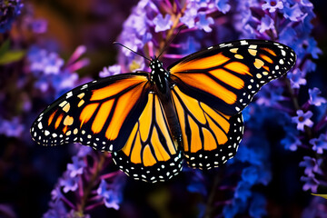 Naklejka premium butterfly on flower.