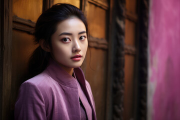 Young Asian woman in a city scene