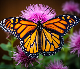 Fototapeta premium monarch butterfly on flower.
